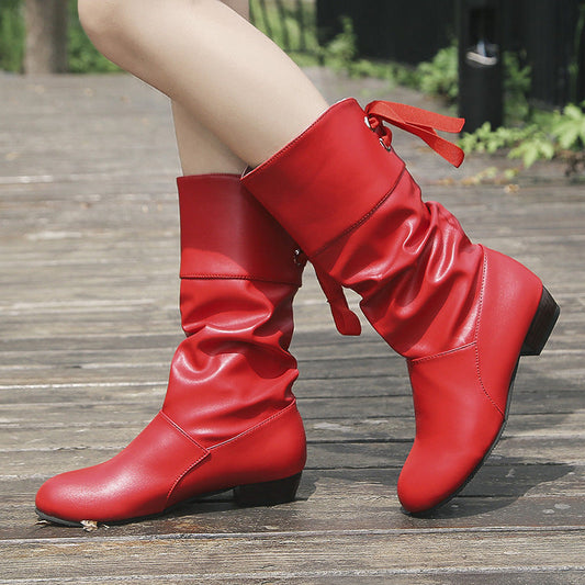 Bottes Mi-Mollet à Talon Bas avec Bride Arrière – Élégance et Confort