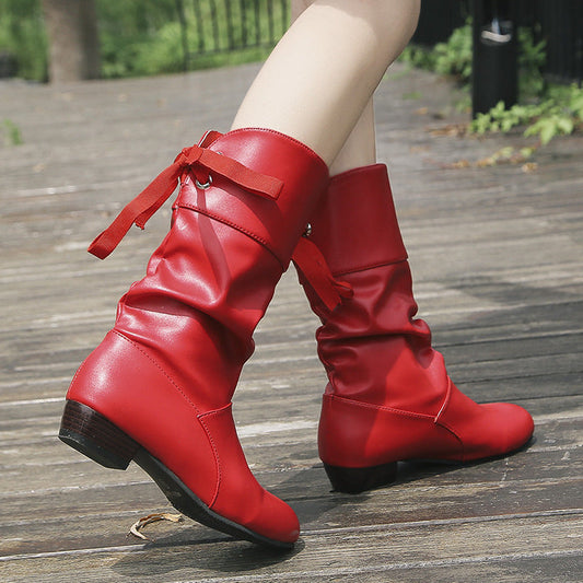 Bottes Mi-Mollet à Talon Bas avec Bride Arrière – Élégance et Confort